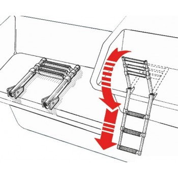 Scaletta telescopica per plancetta - 4 gradini